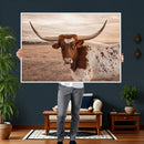 Texas Longhorn Cow Canvas Wall Art, Majestic Bull and Rustic by MyGreatCanvas | Canvas Wall Art Prints | Photo Prints & Wall Decor