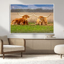 Texas Longhorn Pair Wall Art Canvas Print – Peaceful Rustic by MyGreatCanvas | Canvas Wall Art Prints | Photo Prints & Wall Decor
