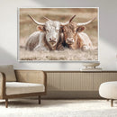 Couple Highland Cows Wall Art Canvas Print – Peaceful Meadow by MyGreatCanvas | Canvas Wall Art Prints | Photo Prints & Wall Decor