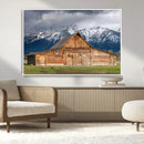 Rustic Wooden Barn Wall Art Canvas Print – Snowy Mountain by MyGreatCanvas | Canvas Wall Art Prints | Photo Prints & Wall Decor
