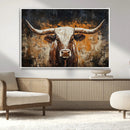 Abstract Longhorn Bull Wall Art Canvas Print – Vintage by MyGreatCanvas | Canvas Wall Art Prints | Photo Prints & Wall Decor