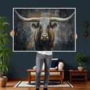 Rustic Bull Wall Art Canvas Print, Longhorn Wall Decor for by MyGreatCanvas | Canvas Wall Art Prints | Photo Prints & Wall Decor