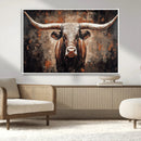Rustic Longhorn Bull Wall Art Canvas Print – Vintage Western by MyGreatCanvas | Canvas Wall Art Prints | Photo Prints & Wall Decor