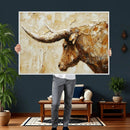 Rustic Longhorn Bull Wall Art Canvas Print – Vintage Western by MyGreatCanvas | Canvas Wall Art Prints | Photo Prints & Wall Decor