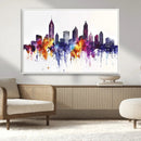 Atlanta Skyline Wall Art Canvas Print – Framed Colorful