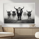 Texas Longhorn Wall Art Canvas Print, Framed Speckled Cow by MyGreatCanvas | Canvas Wall Art Prints | Photo Prints & Wall Decor