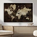 World Map Wall Art Canvas Print – Framed Travel Map Wall Art
