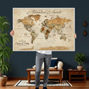 Vintage Custom Push Pin Map Print – Custom Adventure Travel