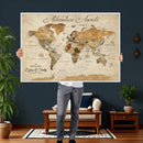 Vintage Custom Push Pin Map Print – Custom Adventure Travel