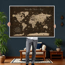 Customize Push Pin World Map Wall Art Canvas Print –