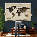 Custom Push Pin World Map Wall Art Canvas Print –