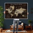 Personalized Vintage Map Wall Art Canvas Print – Custom Push