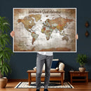 Personalized Vintage Map Wall Art Canvas Print – Custom Push