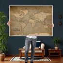 Personalized World Map Wall Art – Custom Framed Push Pin