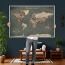 Personalized World Map Wall Art – Custom Framed Push Pin