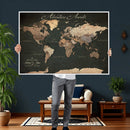 Custom Push Pin World Map Wall Art – Personalized Travel