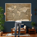 Custom Push Pin Map Canvas Print – Personalized Travel