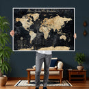 Personalized World Map Wall Art – Custom Framed Push Pin