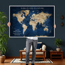 Custom Push Pin World Map Personalized Travel Tracker Canvas by MyGreatCanvas | Canvas Wall Art Prints | Photo Prints & Wall Decor