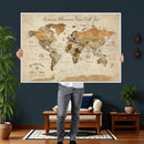 Personalized World Map Canvas Print – Custom Push Pin Framed by MyGreatCanvas | Canvas Wall Art Prints | Photo Prints & Wall Decor