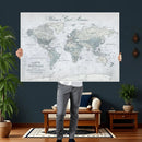 Personalized Antique World Map Canvas Print – Custom Push