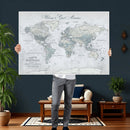 Personalized Antique World Map Canvas Print – Custom Push