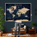 Personalized Antique World Map Canvas Print – Custom Push