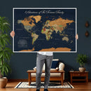 Custom Push Pin World Map Wall Art Canvas Print – Personalized Travel Tracker with Pins Framed Large for Home and Office Decor by MyGreatCanvas | Canvas Wall Art Prints | Photo Prints & Wall Decor