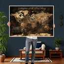 Personalized Family World Map Canvas – Custom Framed Push