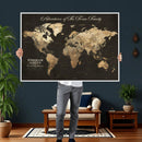 Personalized Push Pin World Map Canvas – Custom Framed by MyGreatCanvas | Canvas Wall Art Prints | Photo Prints & Wall Decor