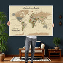 Custom Push Pin World Map Wall Art Canvas Print – Custom by MyGreatCanvas | Canvas Wall Art Prints | Photo Prints & Wall Decor