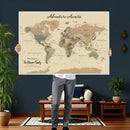 Custom Push Pin World Map Wall Art Canvas Print – Custom