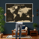 Custom Push Pin World Map Wall Art Canvas Print –