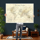 Personalized Push Pin World Map Canvas Print – Custom