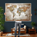 Vibrant Watercolor World Map Canvas Wall Art – Framed Travel by MyGreatCanvas | Canvas Wall Art Prints | Photo Prints & Wall Decor