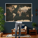 Vintage World Map Canvas Wall Art – Framed Travel Map for by MyGreatCanvas | Canvas Wall Art Prints | Photo Prints & Wall Decor