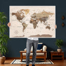 World Map Canvas Print – Framed Detailed Map of the World