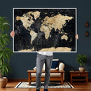 Framed Large World Map Wall Art Canvas Print for Living Room by MyGreatCanvas | Canvas Wall Art Prints | Photo Prints & Wall Decor