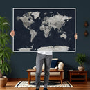 Colorful Watercolor World Map Canvas Print – Vibrant Framed
