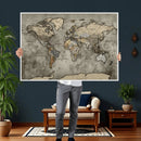 World Map Canvas Print – Detailed Map of the World Wall Art