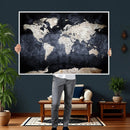 Vintage World Map Canvas Wall Art – Antique Triptych Map