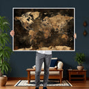World Map Canvas Print, Modern Decorative Framed Map Artwork