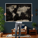 Detailed World Map Wall Art Print - Large Framed World Map