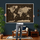 Colorful World Map Canvas Wall Art with Landmarks – Framed by MyGreatCanvas | Canvas Wall Art Prints | Photo Prints & Wall Decor