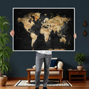 World Map Canvas Wall Art with Famous Landmarks – Framed by MyGreatCanvas | Canvas Wall Art Prints | Photo Prints & Wall Decor