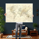 Detailed Large World Map Wall Decor Canvas Art Print by MyGreatCanvas | Canvas Wall Art Prints | Photo Prints & Wall Decor