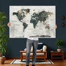 World Map Canvas Print – Framed Travel Map Wall Art for
