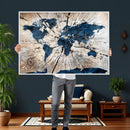 Rustic World Map Canvas Print – Framed Wall Art for Couples, by MyGreatCanvas | Canvas Wall Art Prints | Photo Prints & Wall Decor