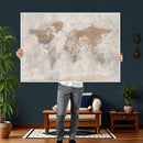 Detailed World Map Wall Art Canvas Print for Home and Office Decor by MyGreatCanvas | Canvas Wall Art Prints | Photo Prints & Wall Decor