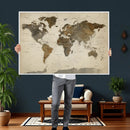 Vintage World Map Canvas Wall Art – Framed Travel Map for by MyGreatCanvas | Canvas Wall Art Prints | Photo Prints & Wall Decor